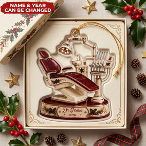Dental Chair – Personalized Acrylic Custom Shape Ornament, Gift for Dentist