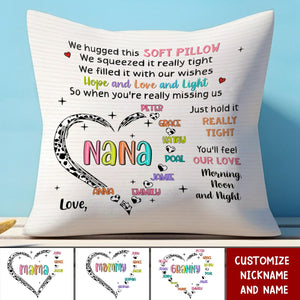 Grandma Love Heart Hug This Pillow - Personalized Pillow