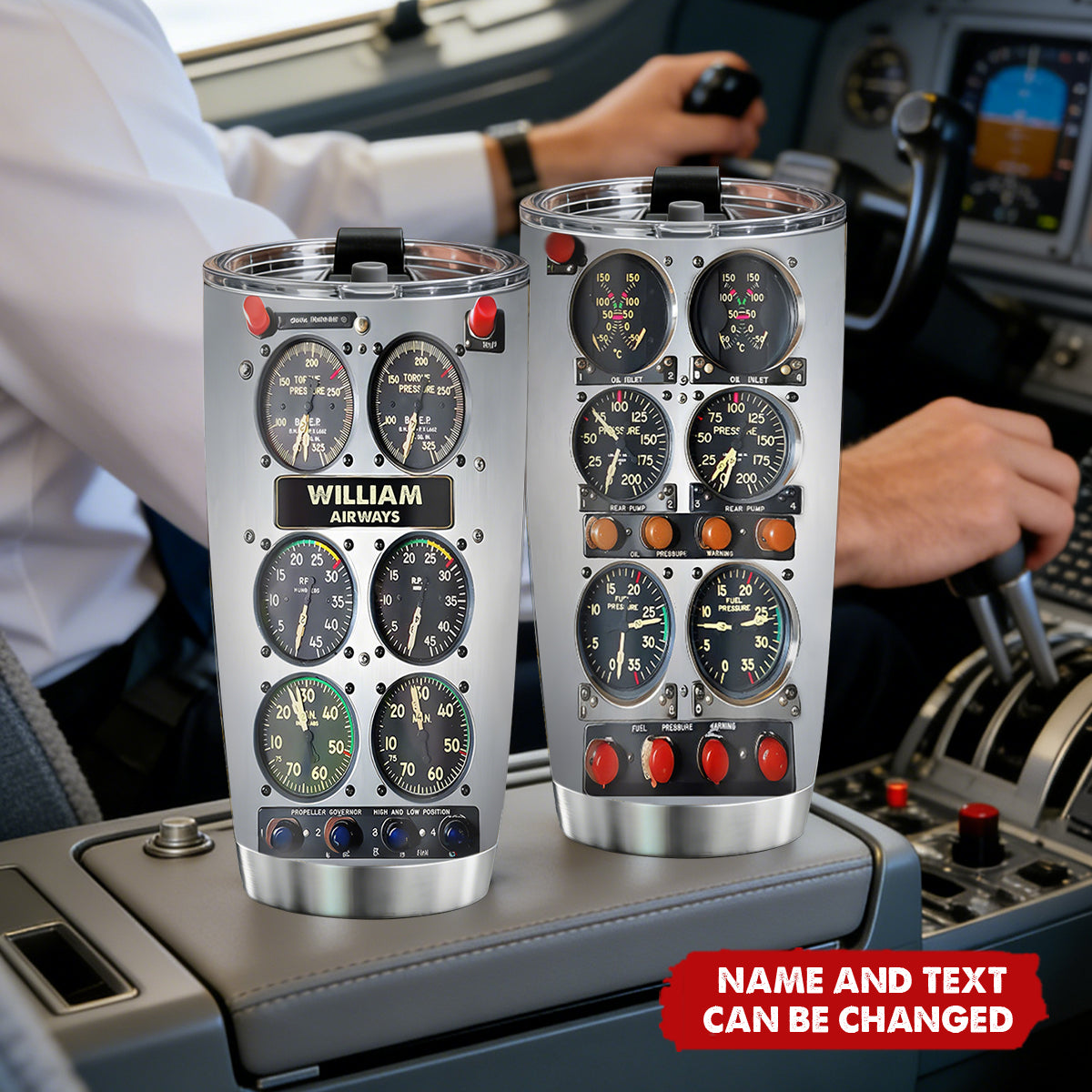 Aviation Control Panel - Personalized Aviation Tumbler