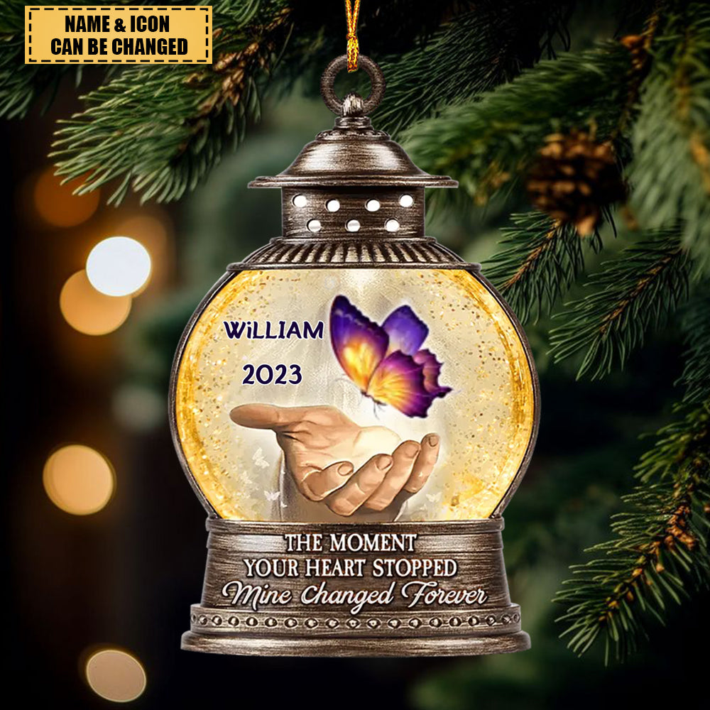 Christmas Lantern Memorial Butterfly Cardinal Personalized Acrylic Custom Shape Ornament