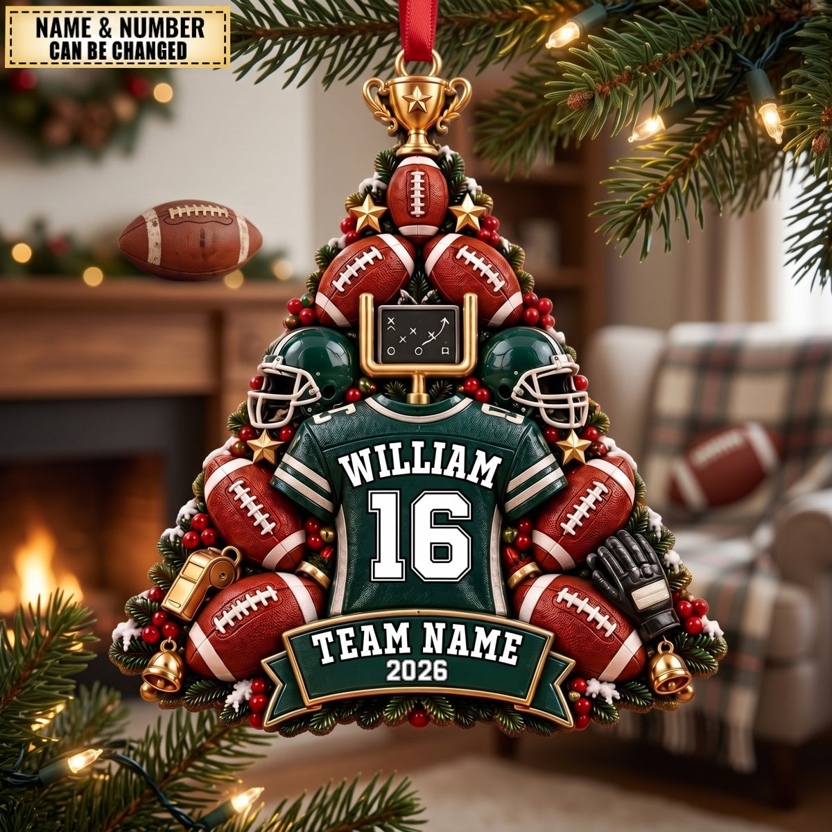 Football Player – Personalized Acrylic Custom Shape Ornament