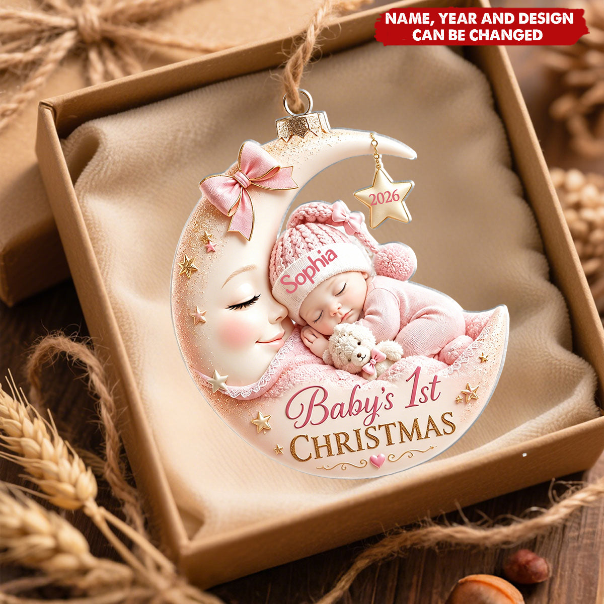 Moon Baby - Personalized Acrylic Custom Shape Ornament