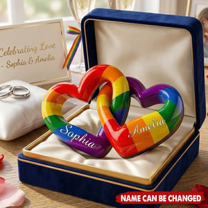 Rainbow Heart - Personalized Wooden 4-Layer Block
