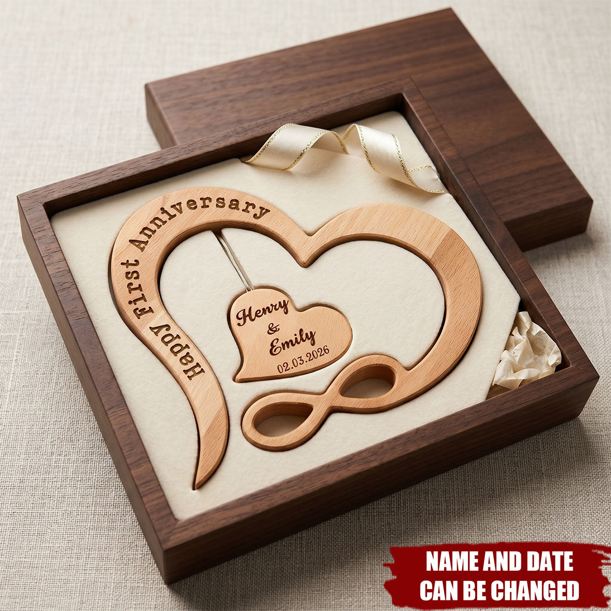 Hand Engraved, Ready to Love - Personalized Wooden Heart