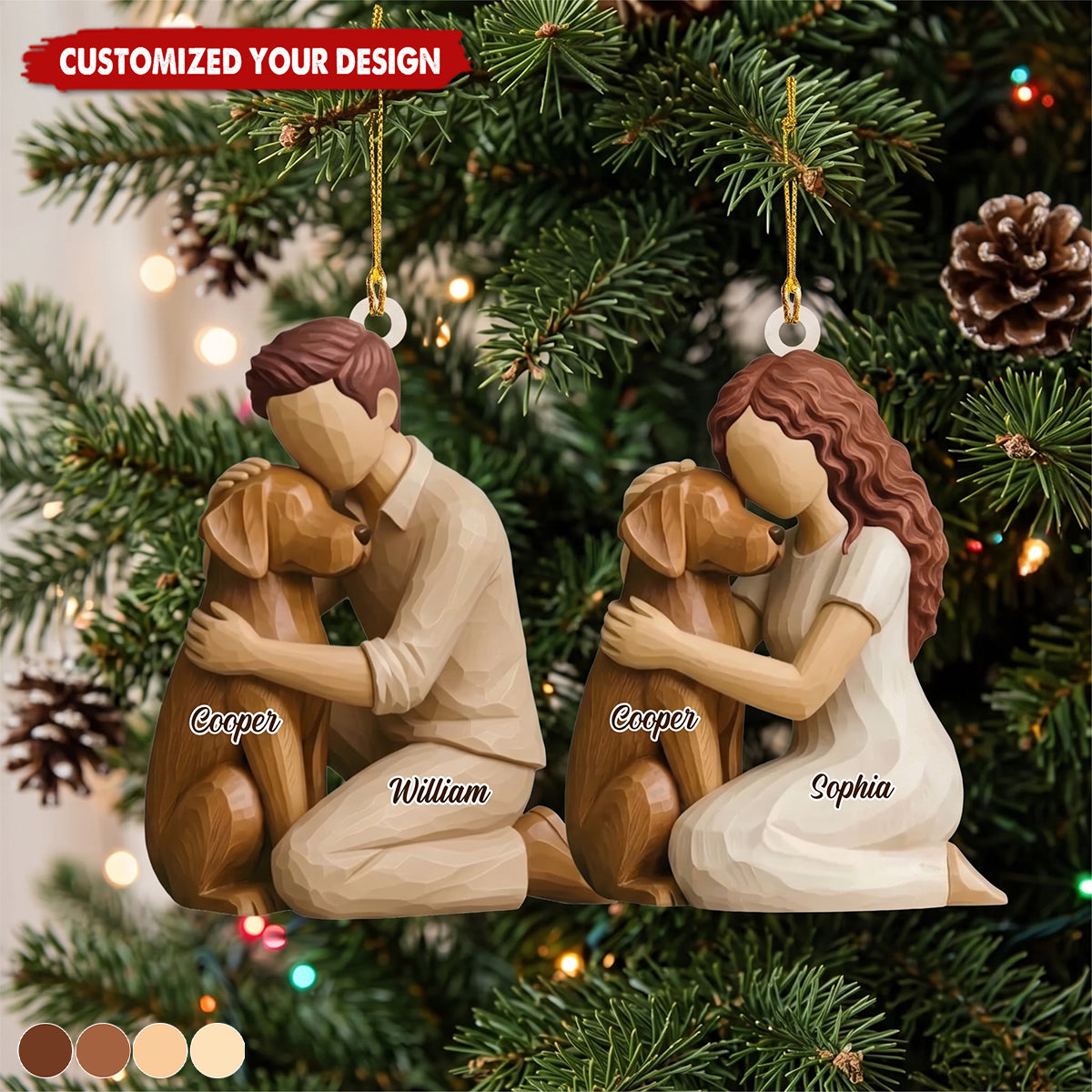 Custom Wood Ornament - Personalized Pet Christmas Memorial Sympathy Gifts For Dogs