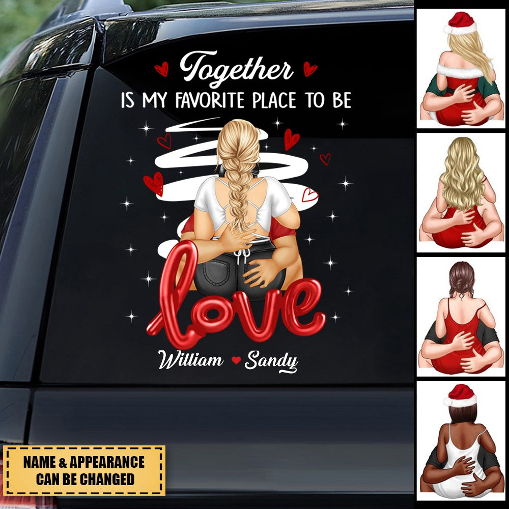Couple Kiss Passionate Love Gift For Him For Her Personalized Decal