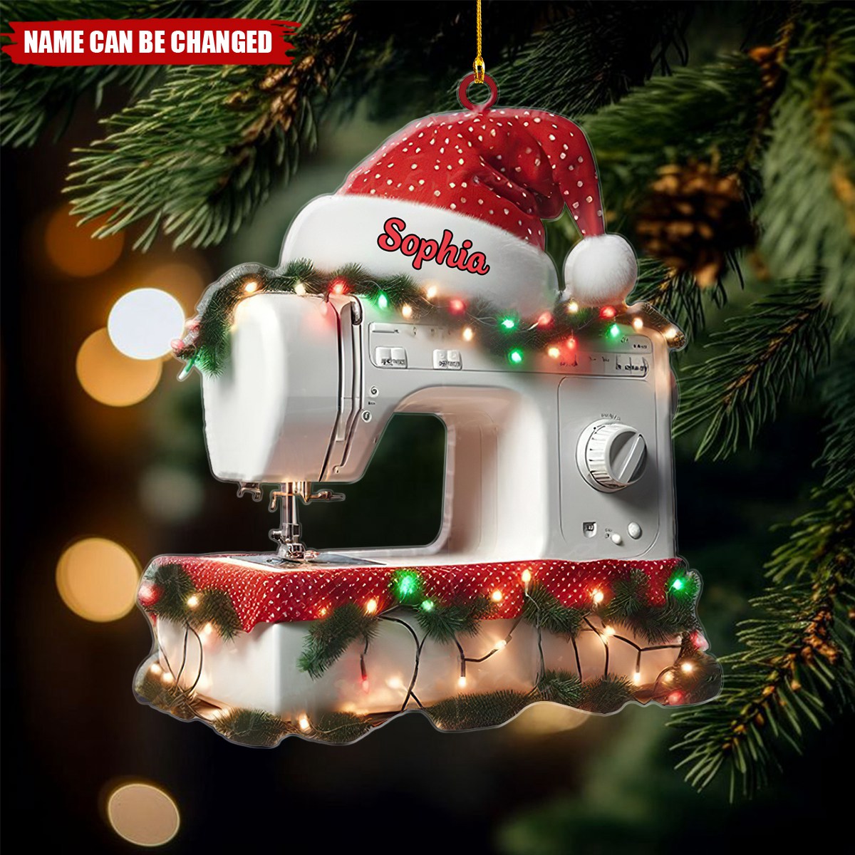 Personalized Sewing Machine Christmas Ornament 2024