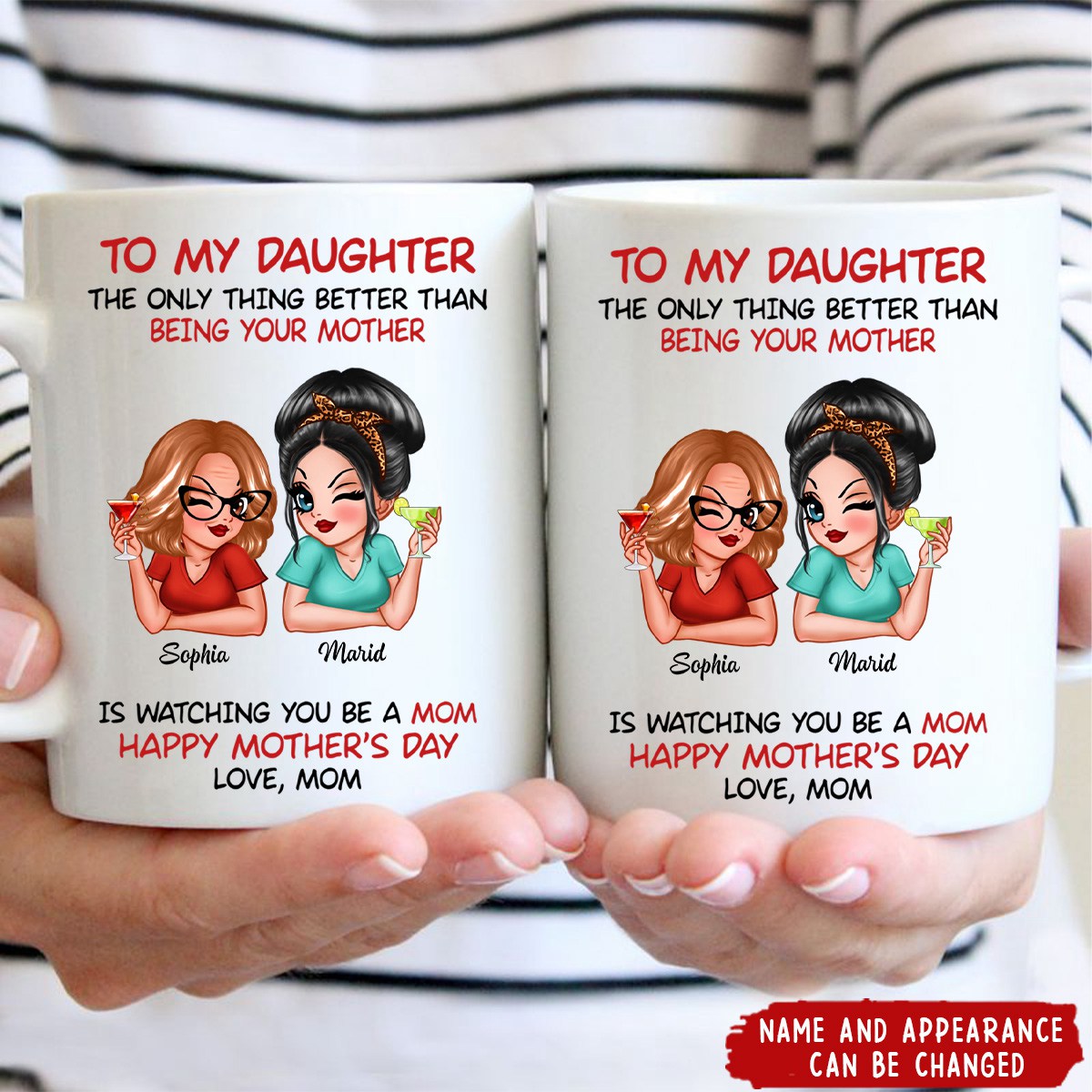 To My Daughter Happy Mother‘s Day Personalized Mug