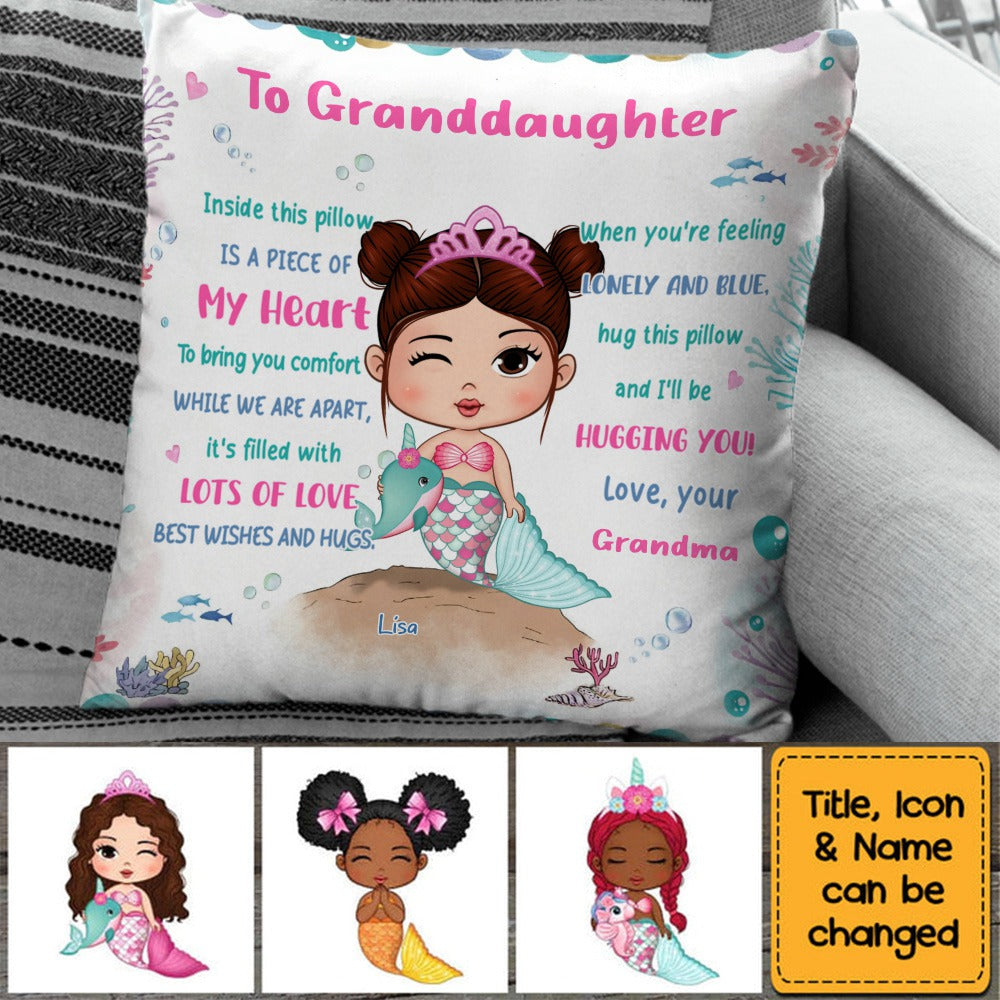 Gift For Granddaughter Hug This Pillow Mermaid Pillow