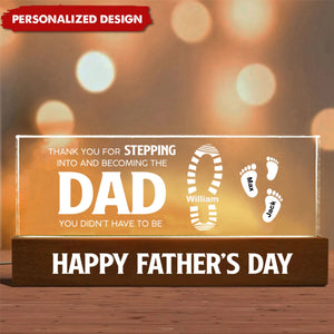 Stepdad Thank You For Stepping In Father‘s Day Gift Personalized Block LED Night Light