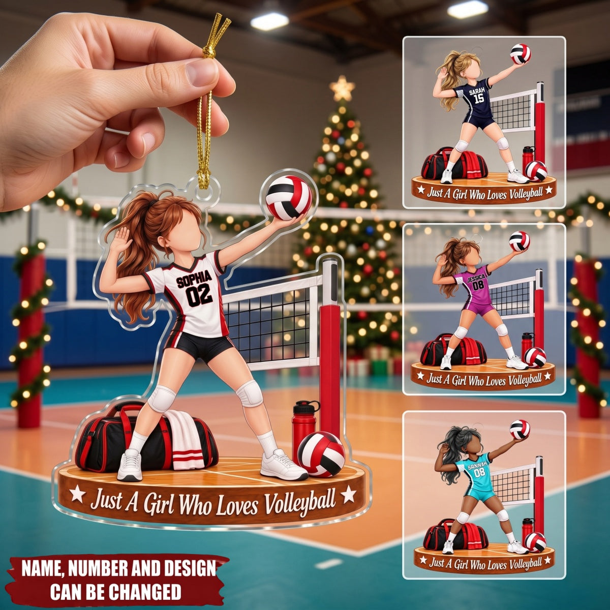 Just A Girl Who Loves Volleyball – Personalized Acrylic Custom Shape Ornament