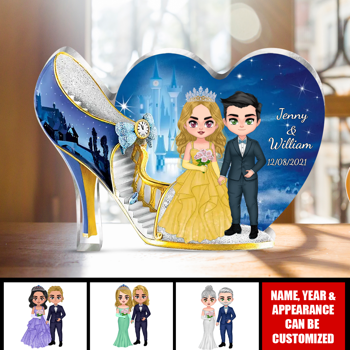Wedding Couple Personalized Acrylic Plaque - Wedding Anniversary Gift Idea For Couple