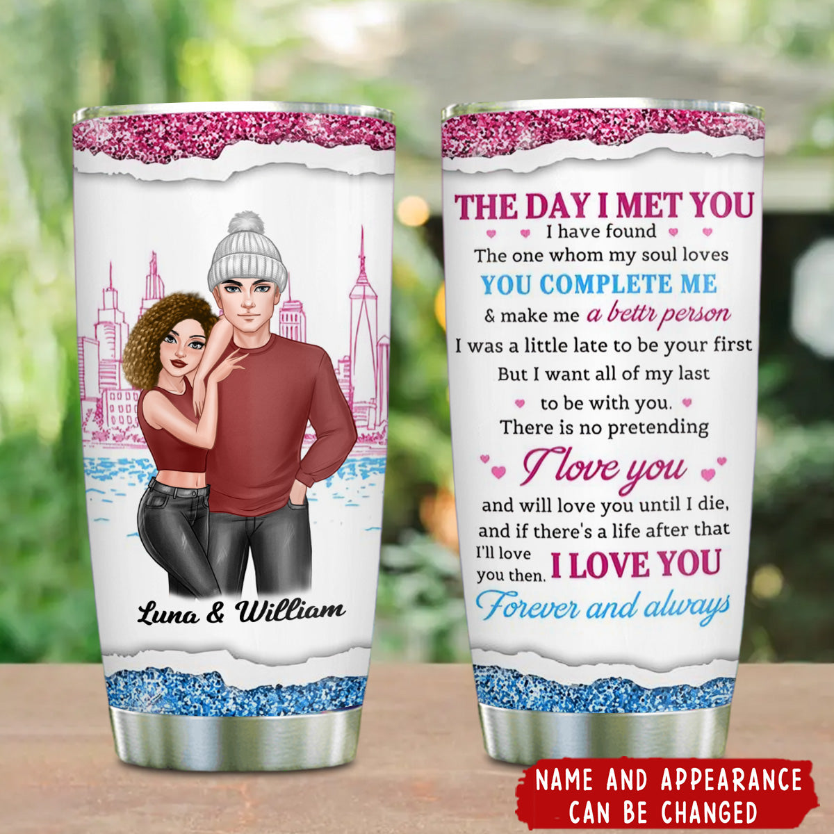 The Day I Met You Couple Steel Tumbler - Gift For Husband - Gift For Wife - Personalized Custom Tumbler
