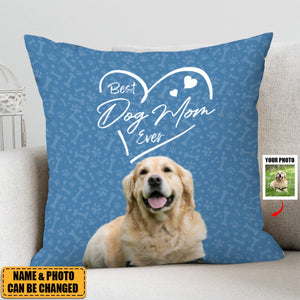 Best Dog Cat Mom Ever Personalized Pillow Gift For Pet Lover