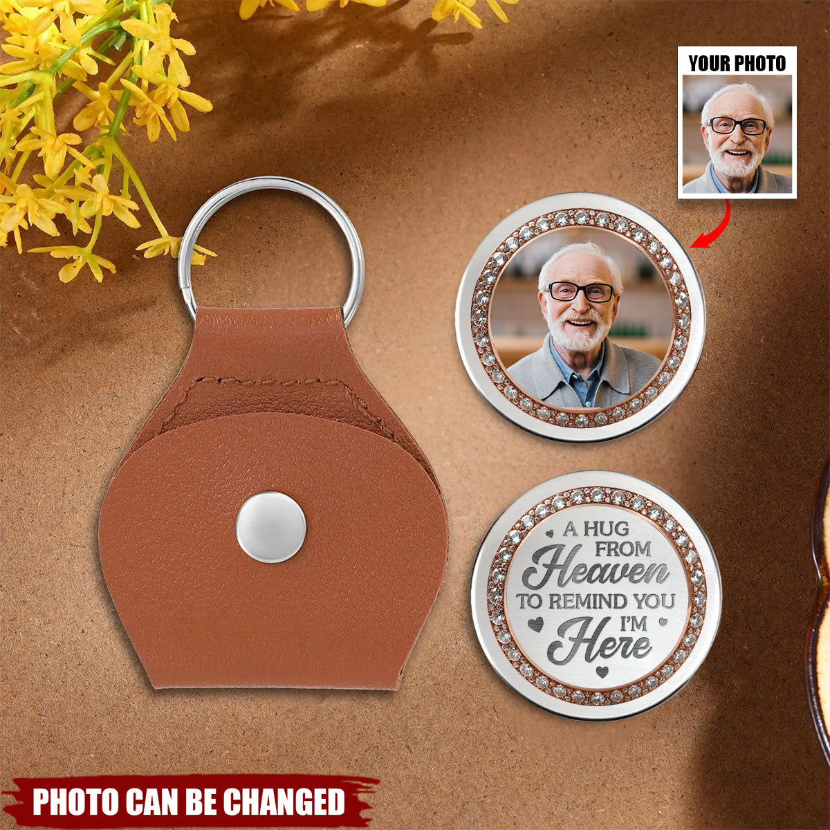 Personalized Pocket Hug Keychain for Gifts & Memorial Use