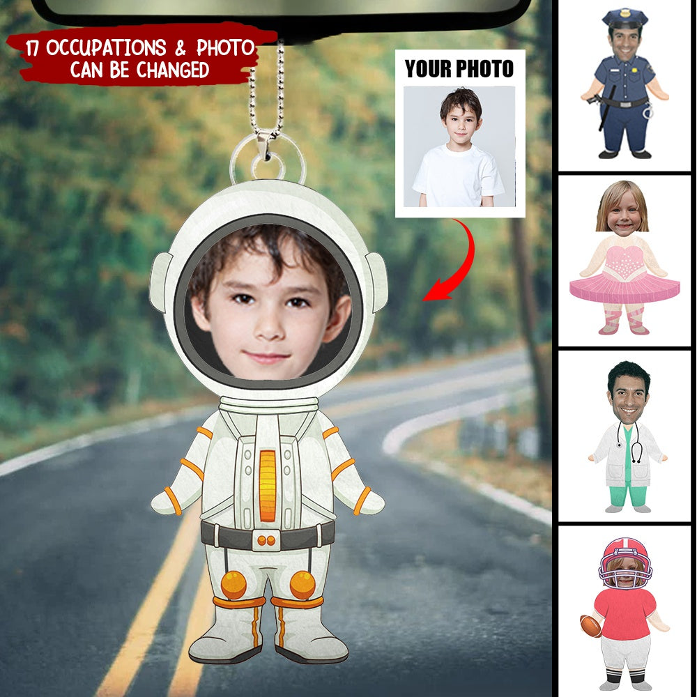 Custom Photo Funny Jobs - Gift For Loved One, Children, Grandkids - Personalized Custom Car Ornament