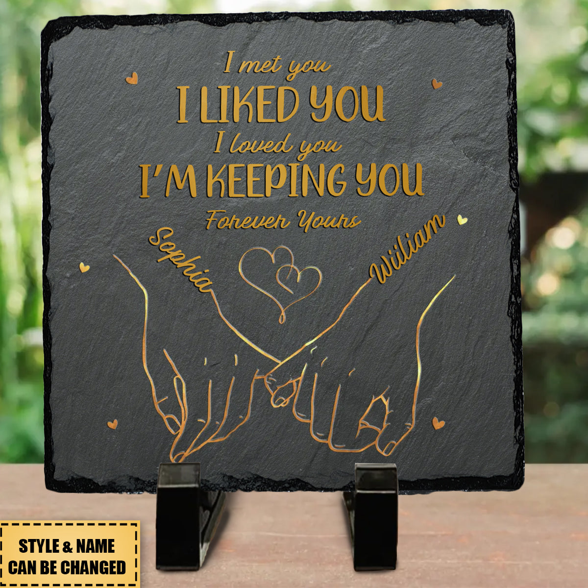 My Heart Is Perfect Because You Are Inside - Couple Personalized Square Shaped Stone With Stand