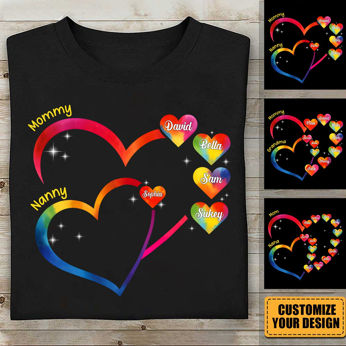 Generations Linked By Love - Family Personalized Unisex T-shirt - Mother's Day, Gift For Mom, Grandma
