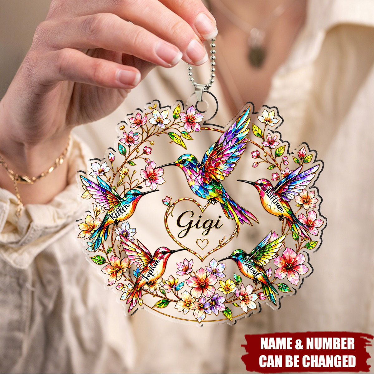 Every Name Holds a Piece of My Heart - Personalized Acrylic Car Ornament
