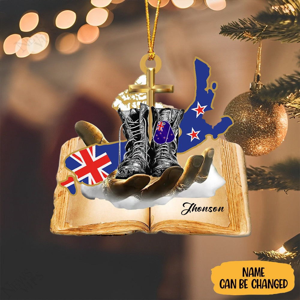 Custom Jesus Hands Holding Veteran Ornament Veteran Memorial Ornaments For Christmas Tree