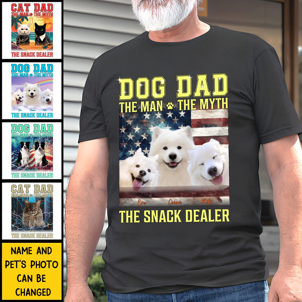 Custom Photo The Man The Myth The Snack Dealer Pet Personalized Shirt