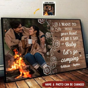 I Want To Hold Your Hand & Let's Go Camping - Personalized Photo Wrapped Poster