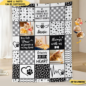 Pet Memorial Always With Us - Memorial Gift For Pet Lovers - Personalized Photo Fleece Blanket