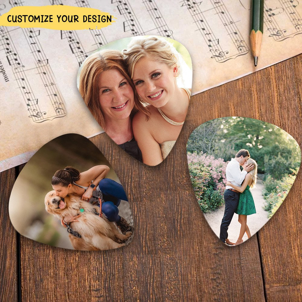 Custom Guitar Picks From Photos, Personalized Guitar Pick For Husband, Christmas Gift For Music Lover, Guitar Player Gifts For Boyfriend