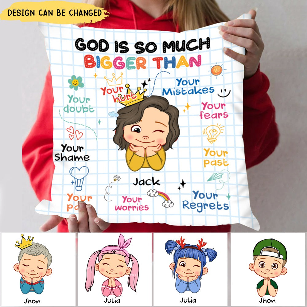 Gift For Granddaughter Grandson Daughter Son Christian God Is So Much Bigger Pillow