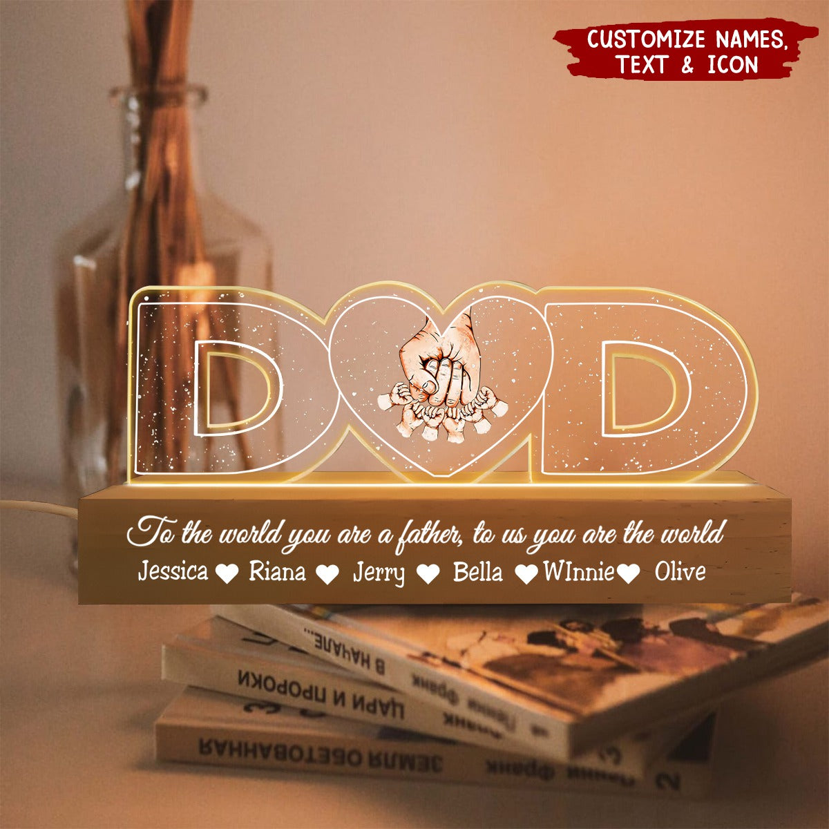 Everything We Are Because Of You - Personalized Name Night Light