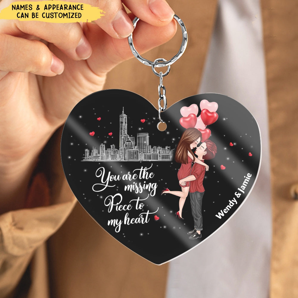 You Are The Missing Piece To My Heart - Personalized Couple Acrylic Keychain - Gift Idea For Couple
