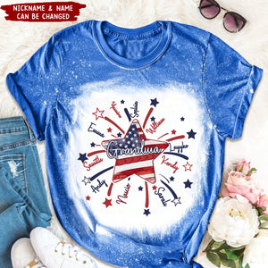 4th of July America Flag Star Mimi Mom Little Kids Personalized 3D T-shirt
