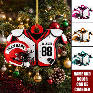 Personalized Football Ornament, Custom Name & Number Keepsake, Gift For Football Fans