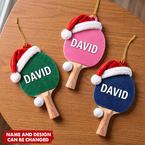 Custom Ping Pong Paddle and Ball Ornament, Personalized Sport Ornament