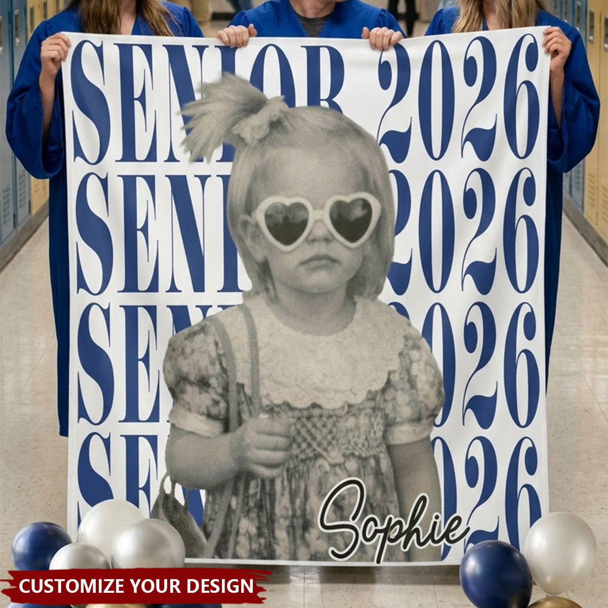 Senior Custom Vintage Photo - Personalized Backdrop