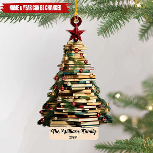 Christmas Book Tree Ornament, Book Lover Christmas Ornament, Book Lover Ornament, Book Club Ornament