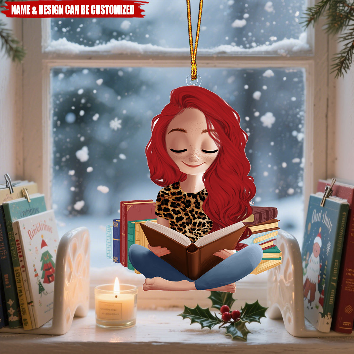 A Girl Loves Reading Books - Personalized Acrylic Ornament