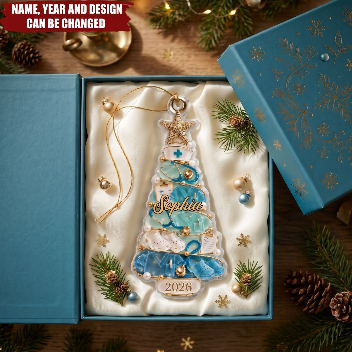 Nurse Life Merry Christmas – Personalized Acrylic Custom Shape Ornament