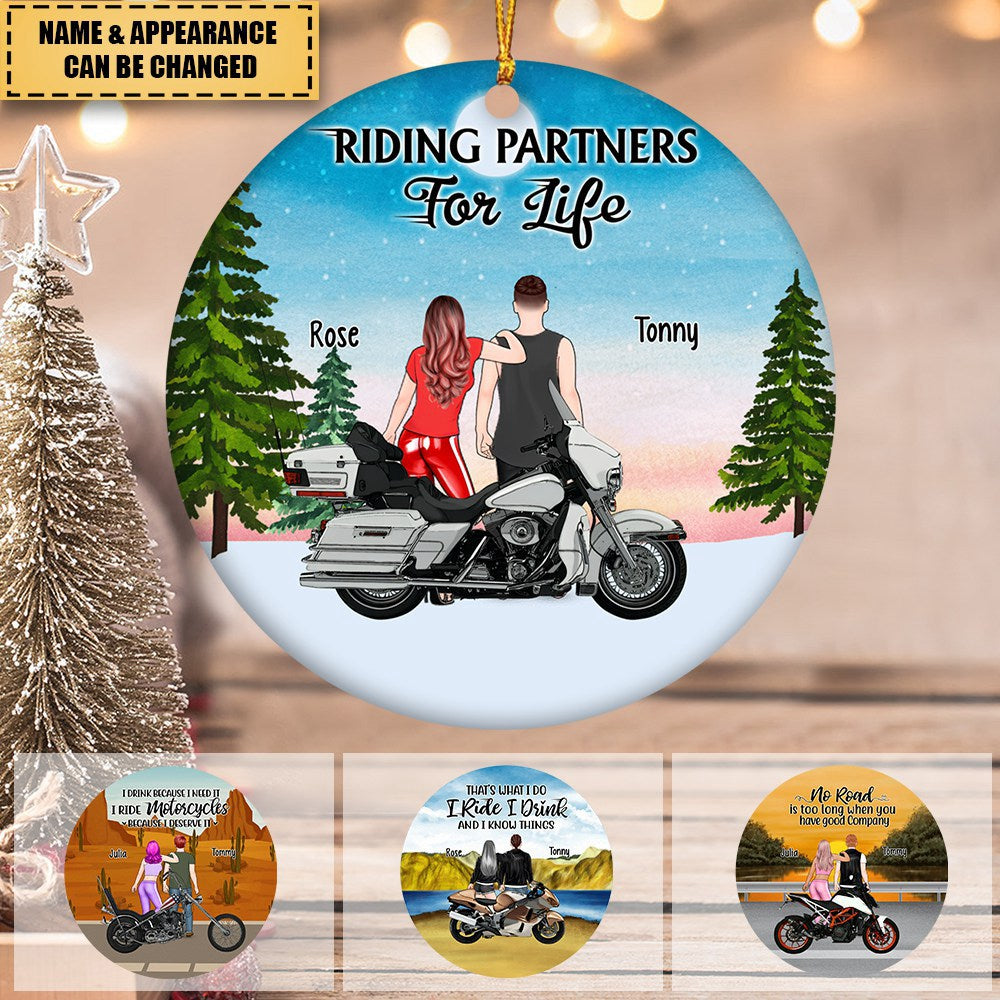 Riding Partner For Life - Personalized Ornament, Motorcycle Couple, Gift For Motorcycle Lovers
