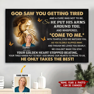Upload Photo - God Saw You - Personality Canvas - Gift For Loss Memorial Gift