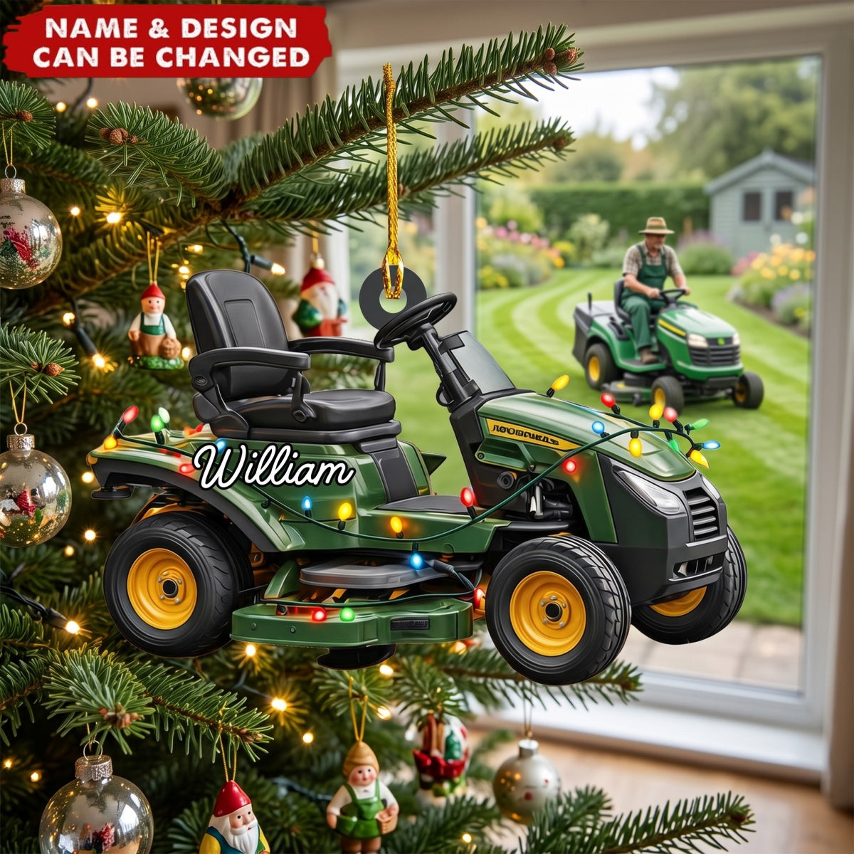 Lawn Mowers - Personalized Acrylic Ornament