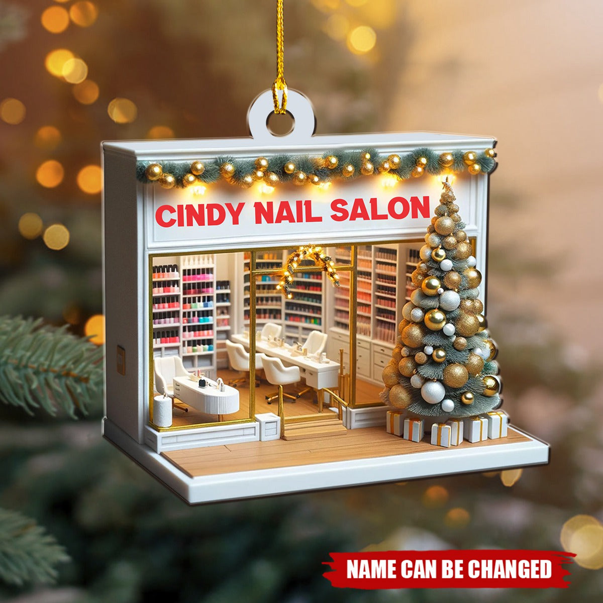 Personalized Nail Salon Nail Polish Bag Christmas Ornament - Gift For Nail Technician, Nail  Lover