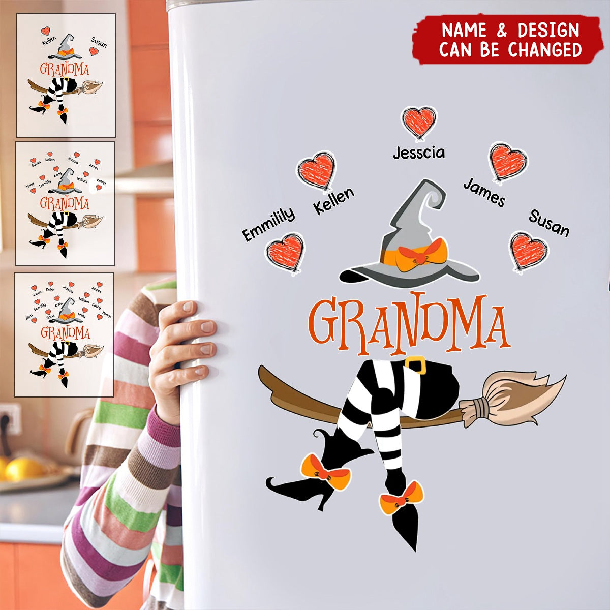 Grandma Witch - Personalized Decal - Halloween Gift For Grandma, Mother