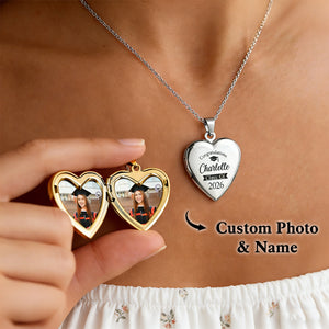 Graduation Photo Congratulations - Personalized Locket Necklace