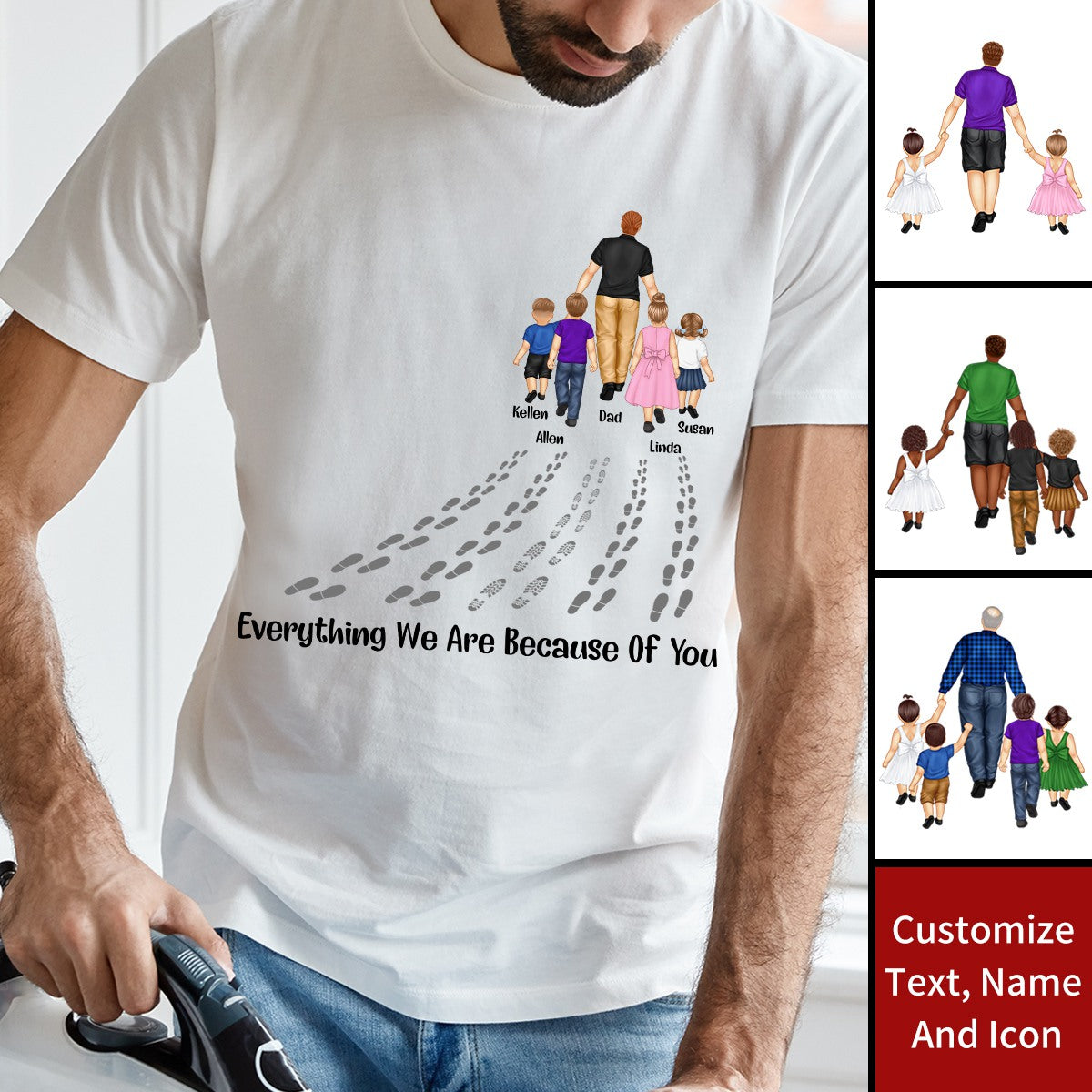 Happy Father's Day Best Dad Ever - Personalized T-Shirt
