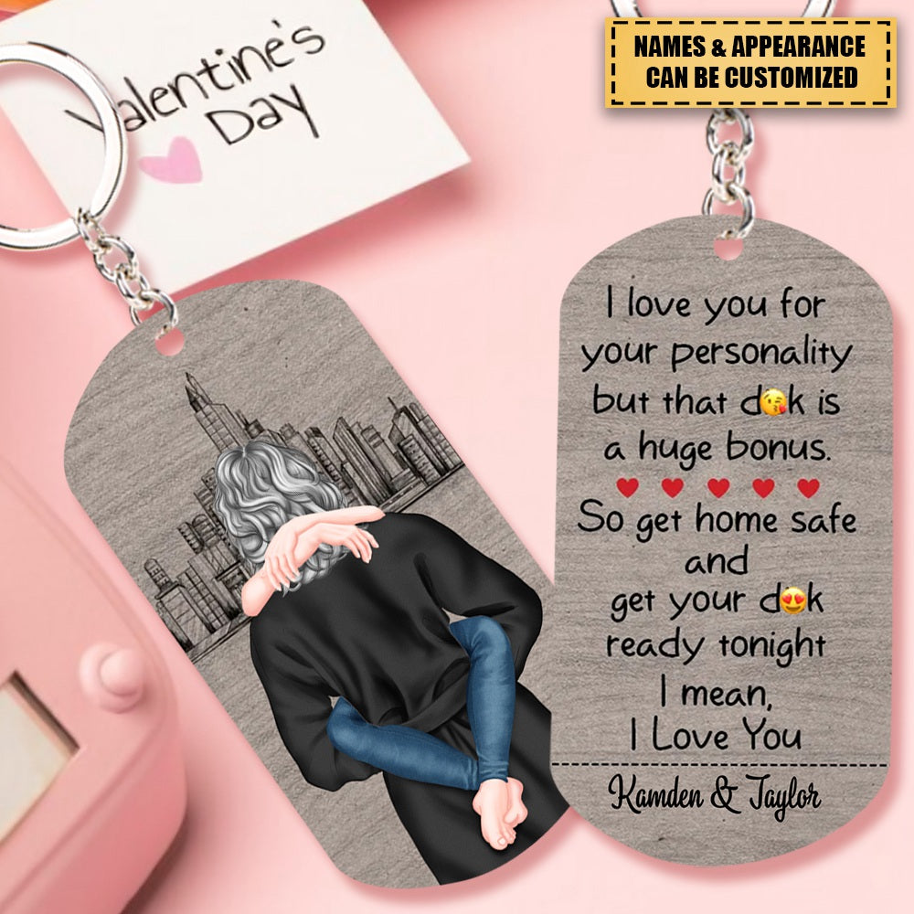 I Love You For Your Personality - Personalized Stainless Steel  Keychain, Valentine's Day Gift Idea For Couple