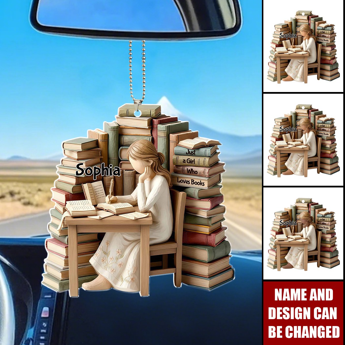 Just A Girl Who Loves Books,Car Hanging Ornament,Gift For Book Lovers