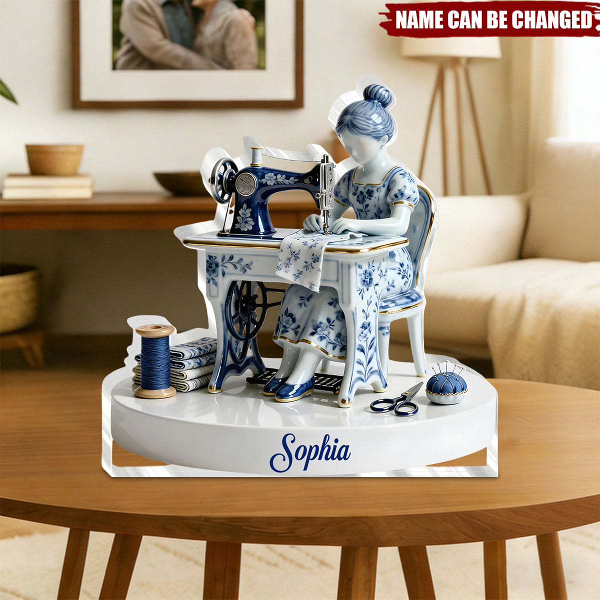 Love Sewing - Personalized Custom Shaped Squared Acrylic Plaque