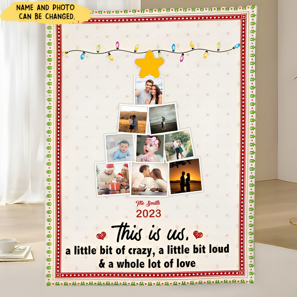 This Is Us Photo Family Christmas Tree - Personalized Photo Blanket