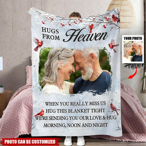 A Hug From Heaven - Memorial Personalized Photo Blanket